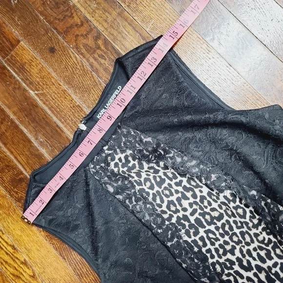Karl Lagerfeld Paris Mob Wife Leopard Black Lace Dress size 6 - Picture 4 of 10